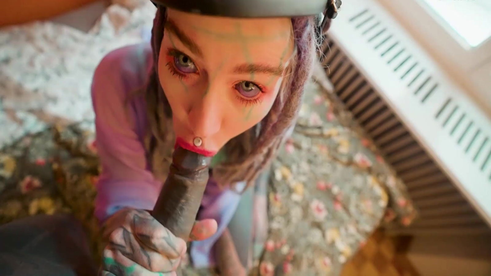 Masked, Tattooed Girl Gets Pounded Ends With Dripping From Pussy With Nikolaz Zpageti