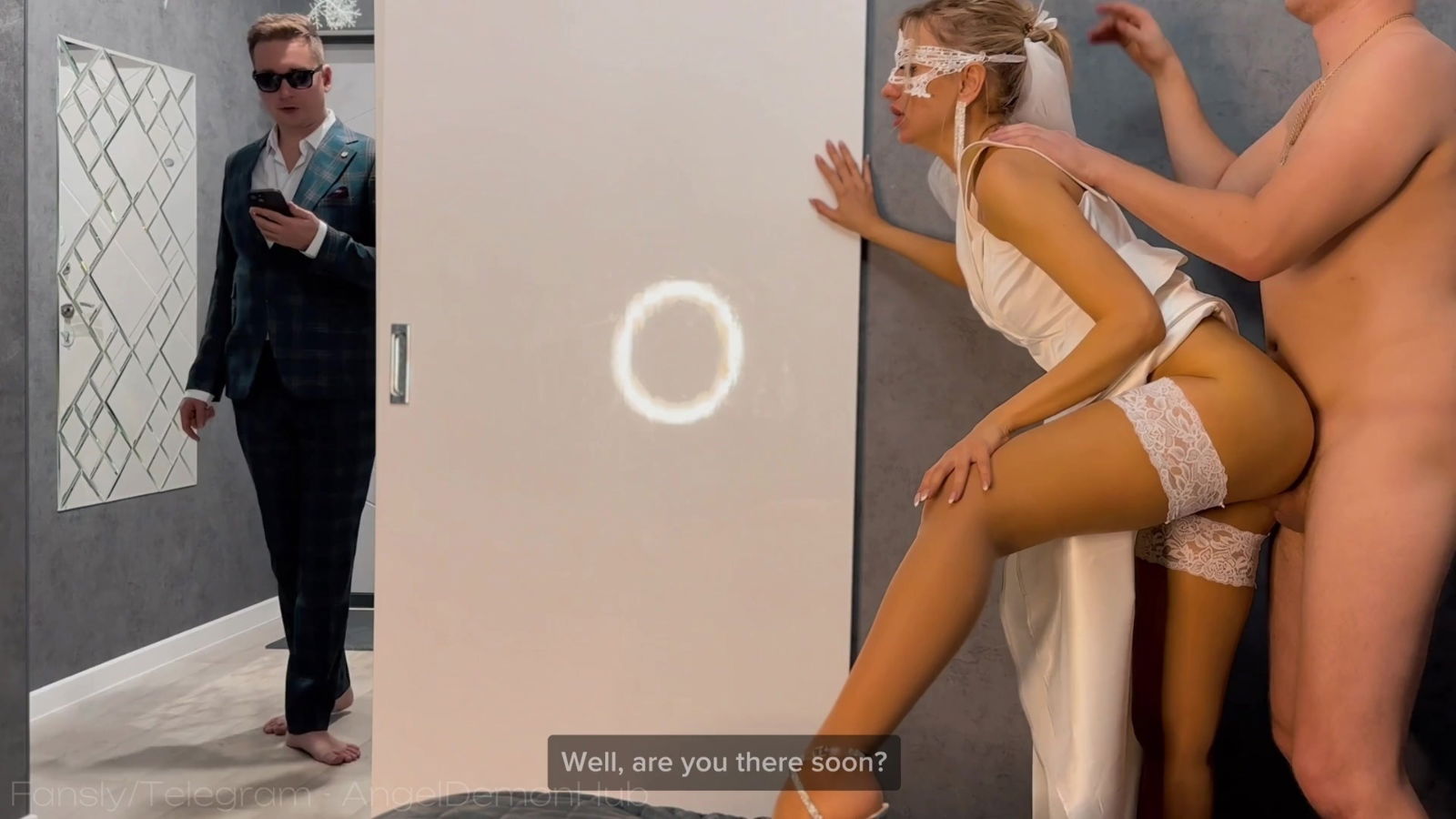 Pretty Slim Blonde Bride Cheats Fiancé Having With Step-bro Right Before Wedding