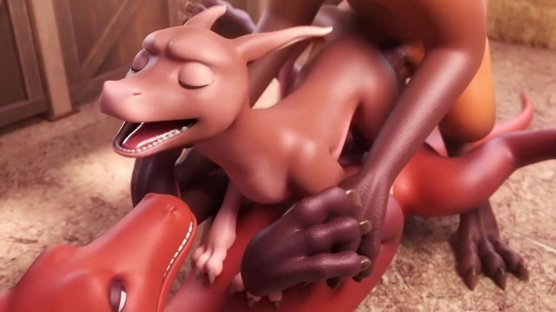 Naughty dragons having barn animated