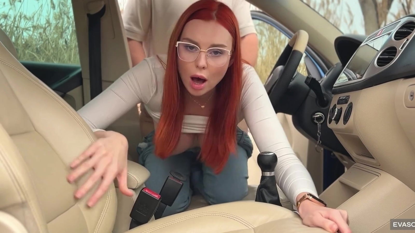 Redhead beauty gives amazing blowjob she's today