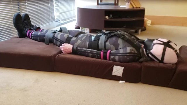 Selfbondage camo bodysuit