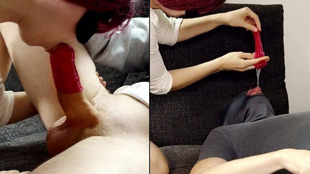 Cuckold Husband Eats From Strangers Condom After Blowjob