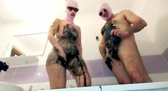 Crazy bedroom amateur couple. Brunette hairy pussy, tits, ass.