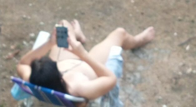 jerking spying wife relaxing naked front yard