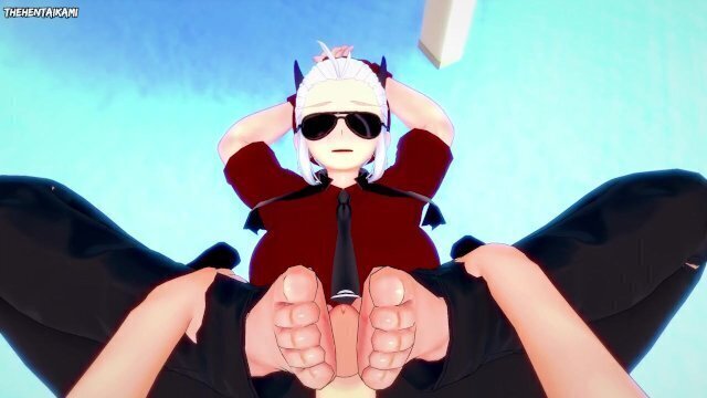 Hentai Footjob from Justice from Helltaker