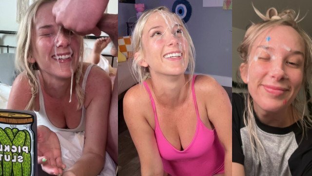 Amateur Cute Blonde Lets Wreck Face (Freeuse Facial Compialtion)