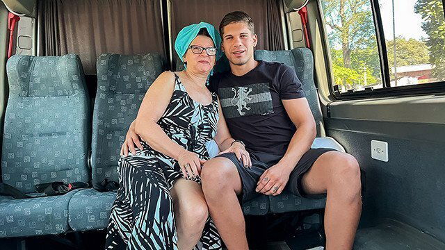 Lusty grandma picked rough fucking