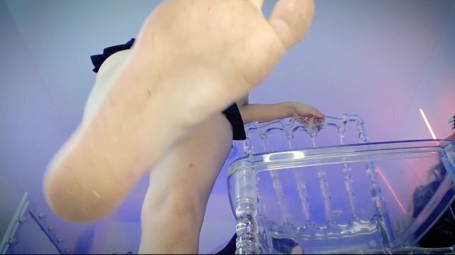 Dirty feet your face Transparent chair walk barefoot, feet dirty… you.