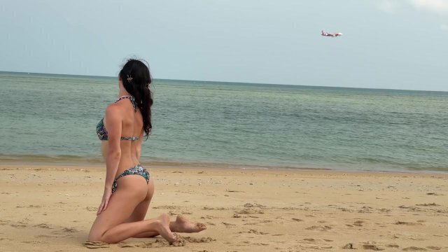 girl bikini swimming sea. want guide?