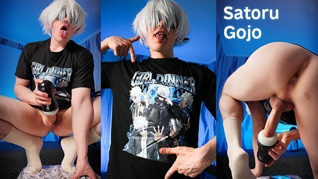 Gojo Satoru shows where girls should look their dinner. Loud orgasm Pink