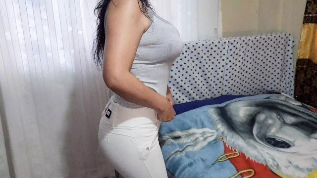 Hermosa latina jean blanco follada amigo casa, sexo duro