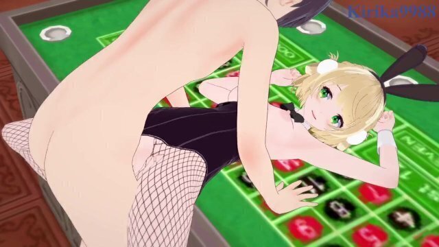 Shigure (Bunny Girl) have intense casino. VTuber Hentai