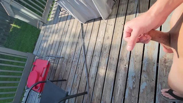 masturbating outside public view during evening! penis outside moaning cumming!