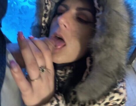 MilfyCalla- burned Glossy Puffer Jacket after face fucked