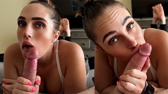 giving roommate blowjob while boyfriend watching sports next room