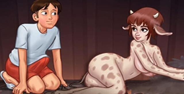 Cute beautiful nude girl with fucking farm