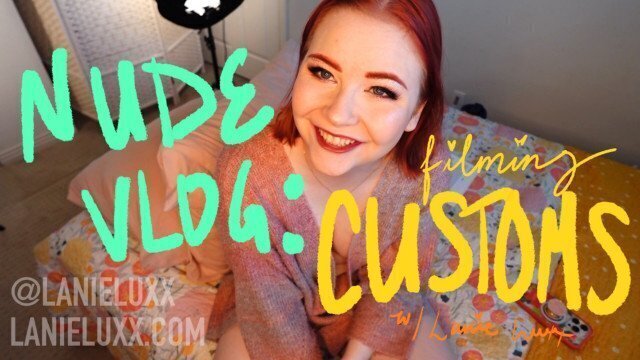 NUDE VLOG: filming customs behind scenes with disabled porn creator fully naked chatting