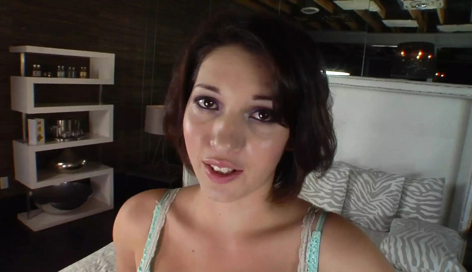 Fresh pussy Katie Michaels whore with dark hair gets