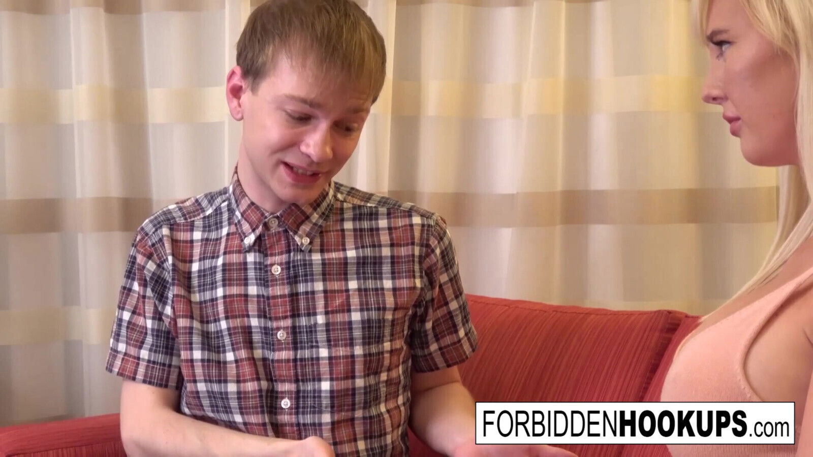 Busty blonde gets fucked step-brothers huge