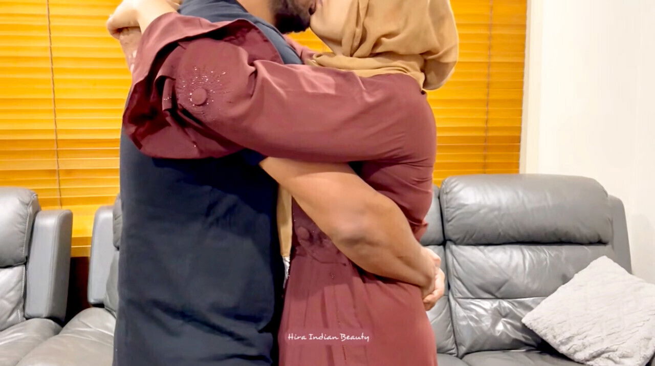 Cute Muslim Wife Hira: Sensual Hugs Kisses Hijab Milf Press Pussy Fingering