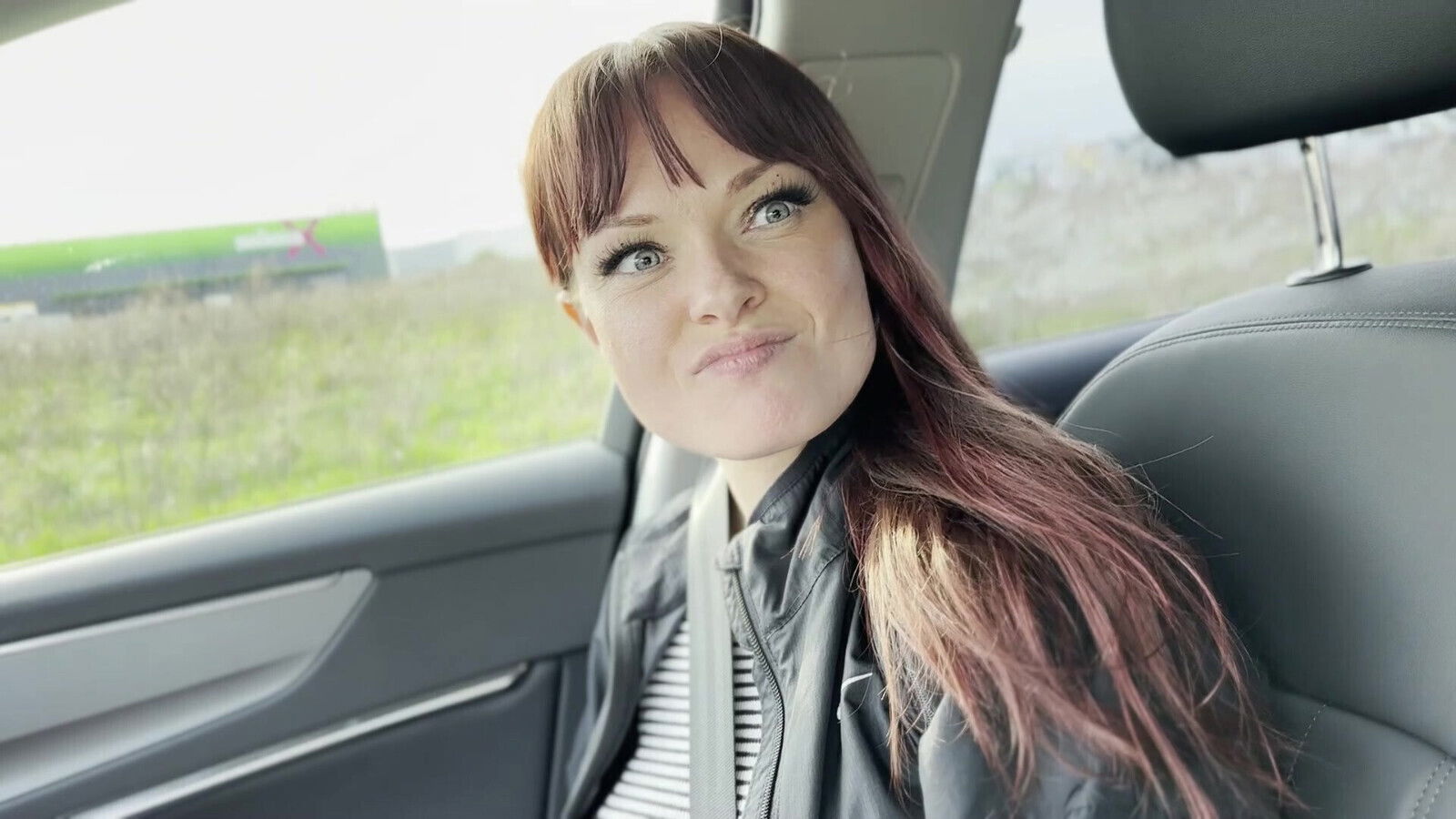 Hitchhiker Plays with Driver Front Seat