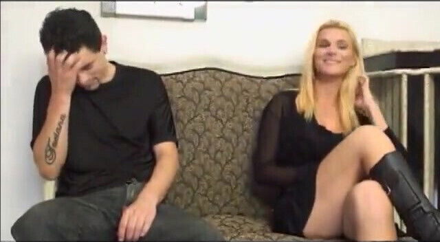 tranny bends over take from back couch