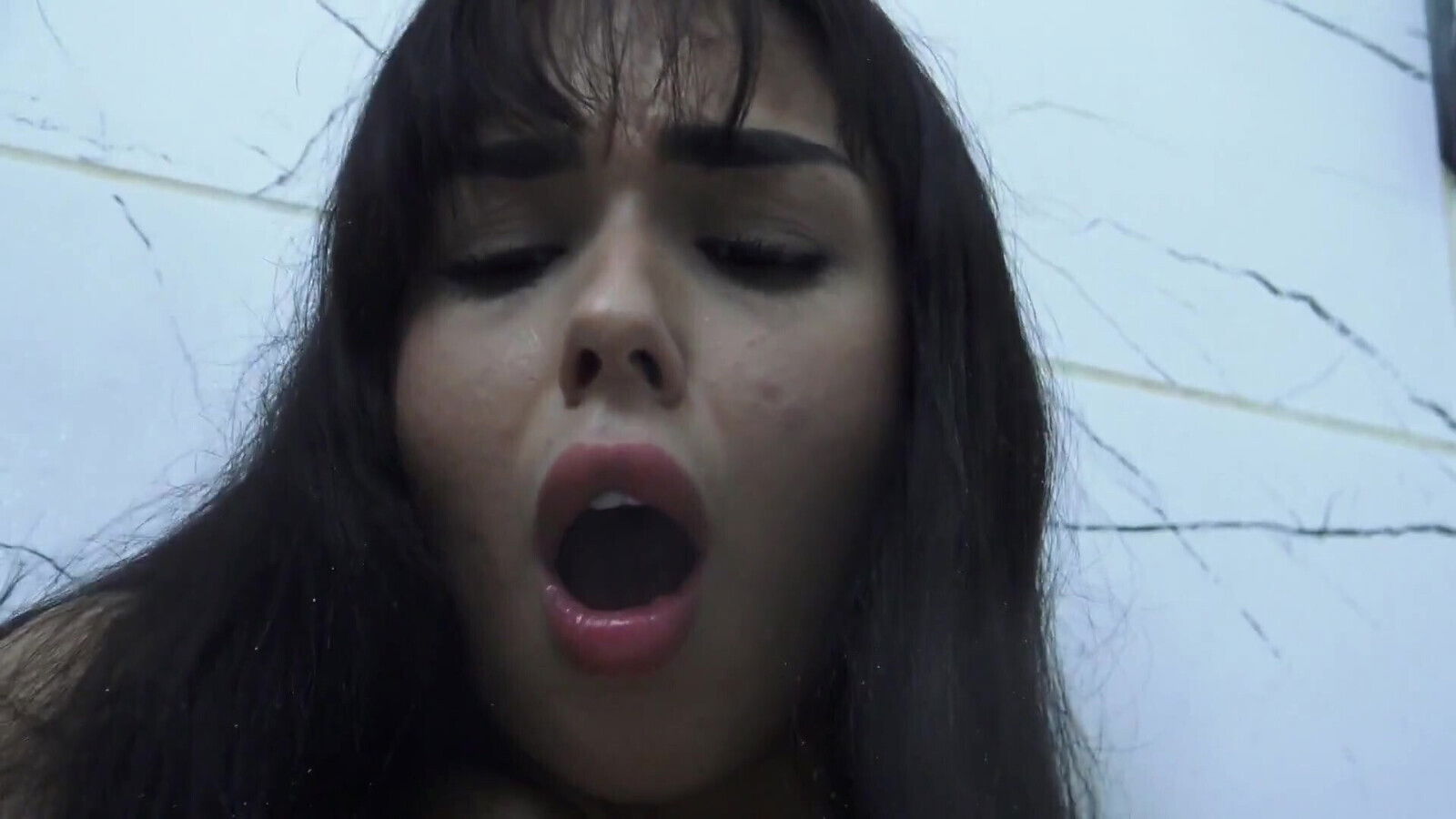 Asmodia's Shower Dildo Orgasm! Enjoy This Sexy Brunette Masturbates Orgasm Shower with Transparent Dildo.