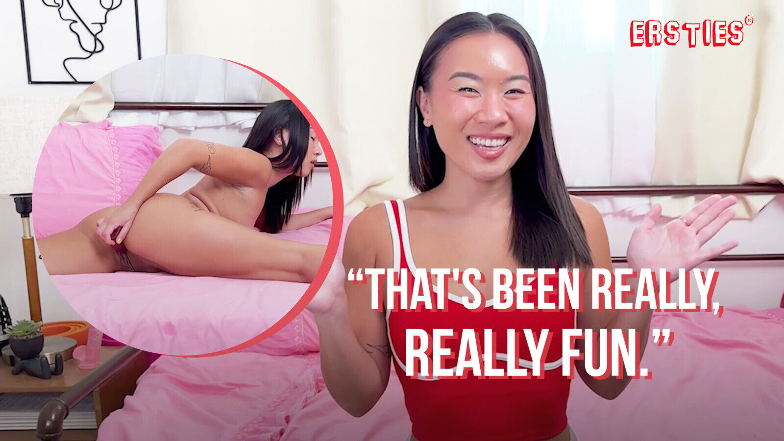 Ersties Flexible Cutie Kimmy Does Splits Puts Dildo Inside Pussy