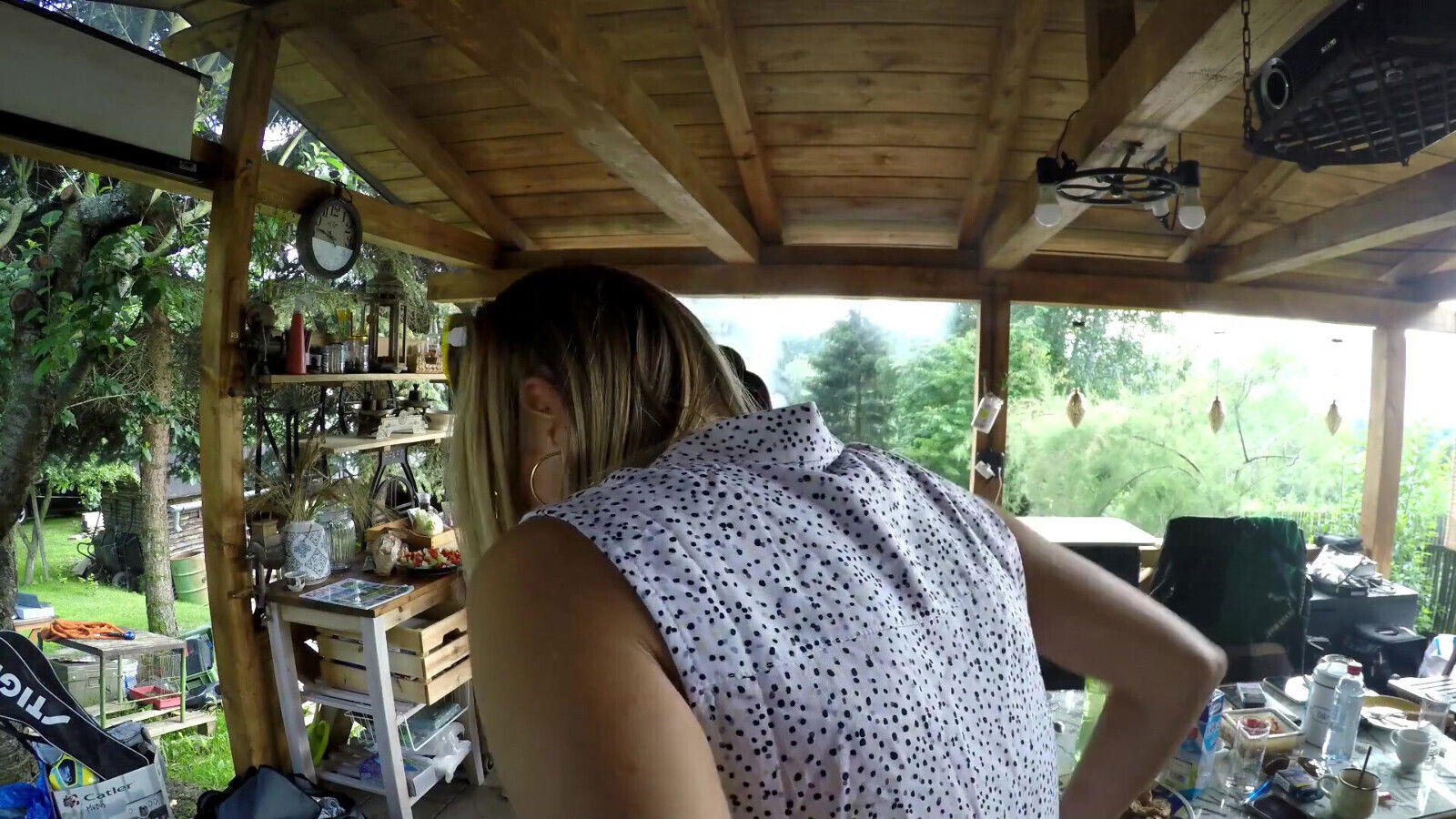 Neighbors barbecue party tight girls summer dress short skirts panties party