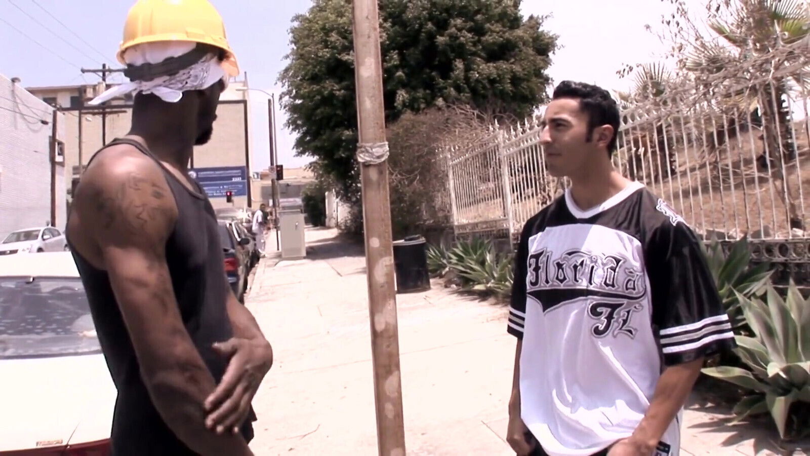 Latin gets bent over fucked black