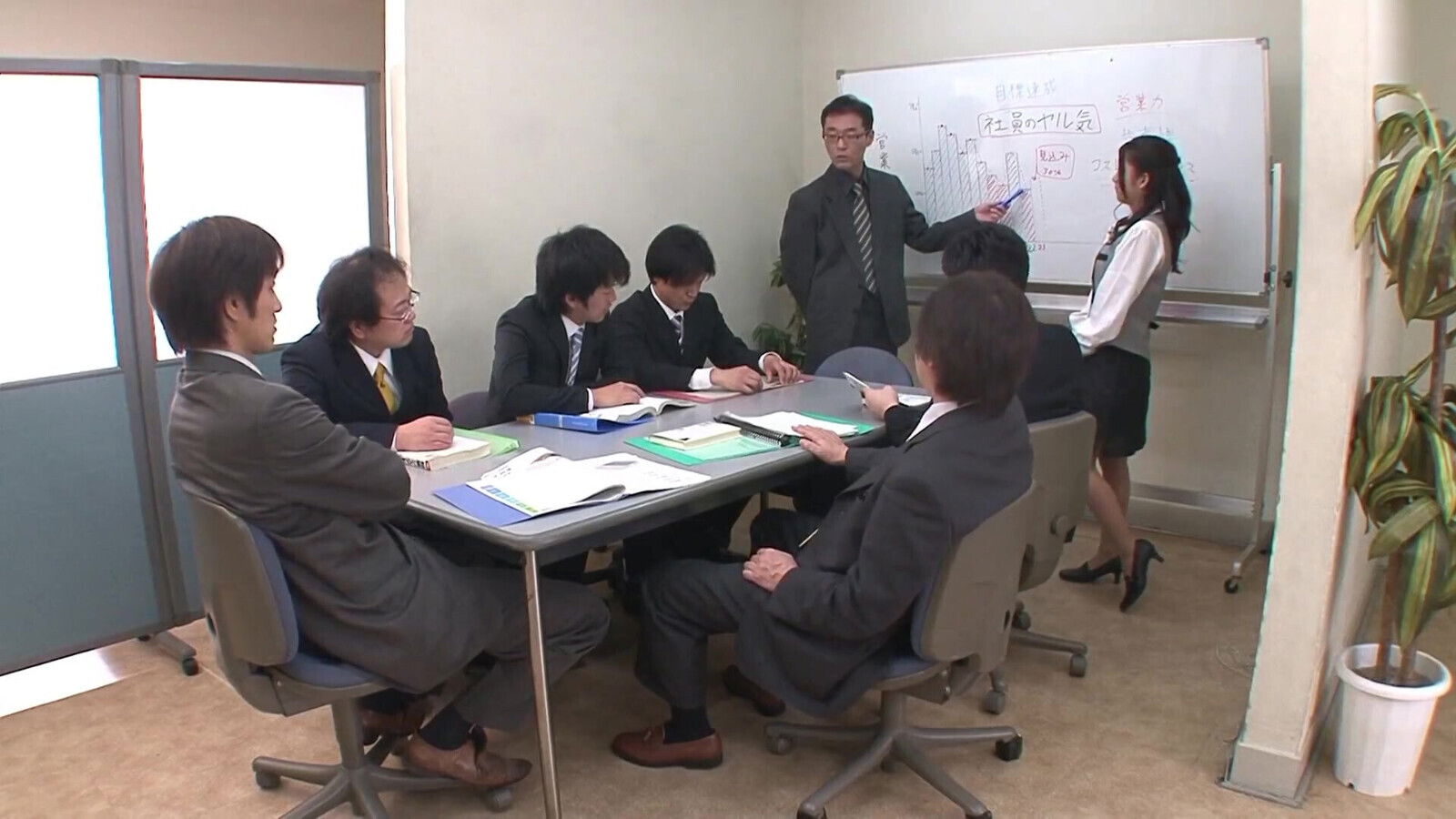 there better ending office meeting than filthy gangbang?