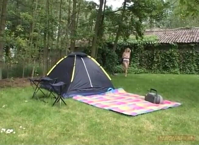 Blonde Teen with Ponytails Gets Fucked Camping Place (ax)