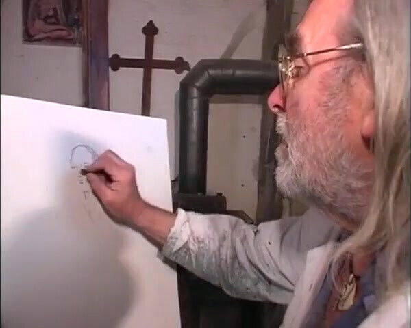 Horny brunette with natural gets fucked famous artist over