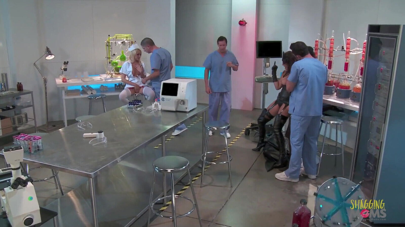 Bunch MILFs strip their clothes fucked orgy