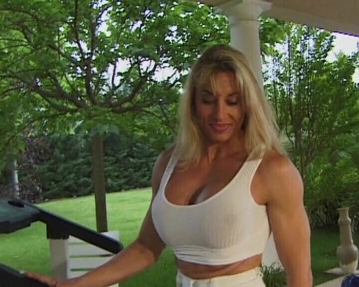 Strong boobed French blonde MILF assfucked outdoors