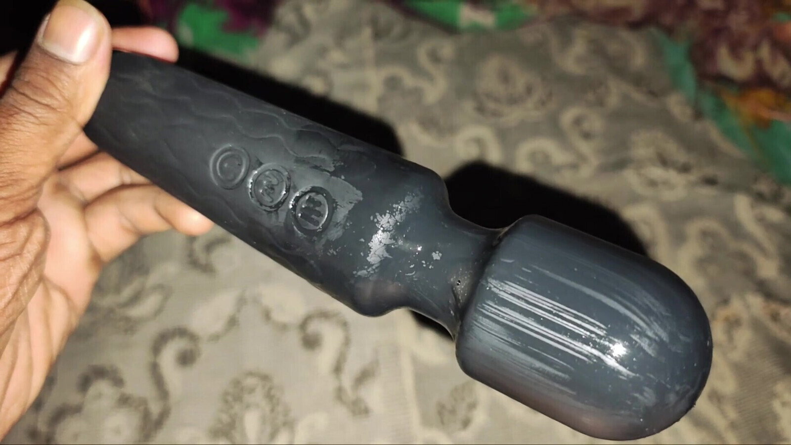 Black dildo fucking hole