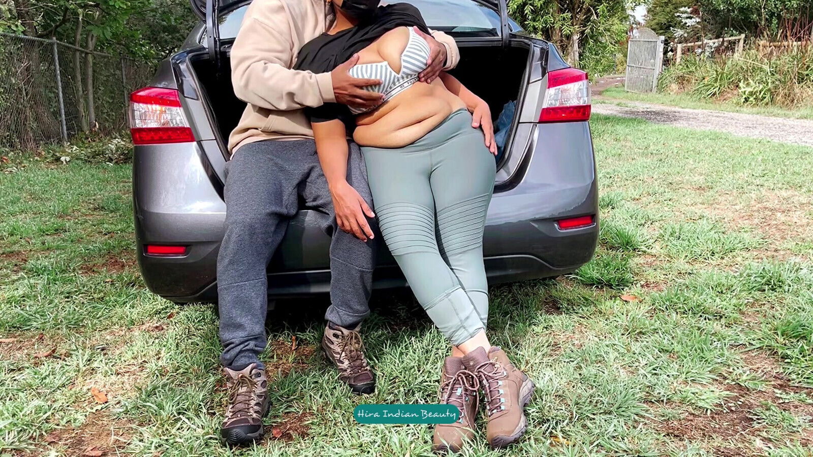 Romantic Love Making Outdoor Public Park Romance Steamy Trunk Softcore