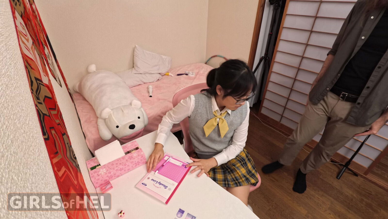 Stepdad helps Japanese stepdaughter