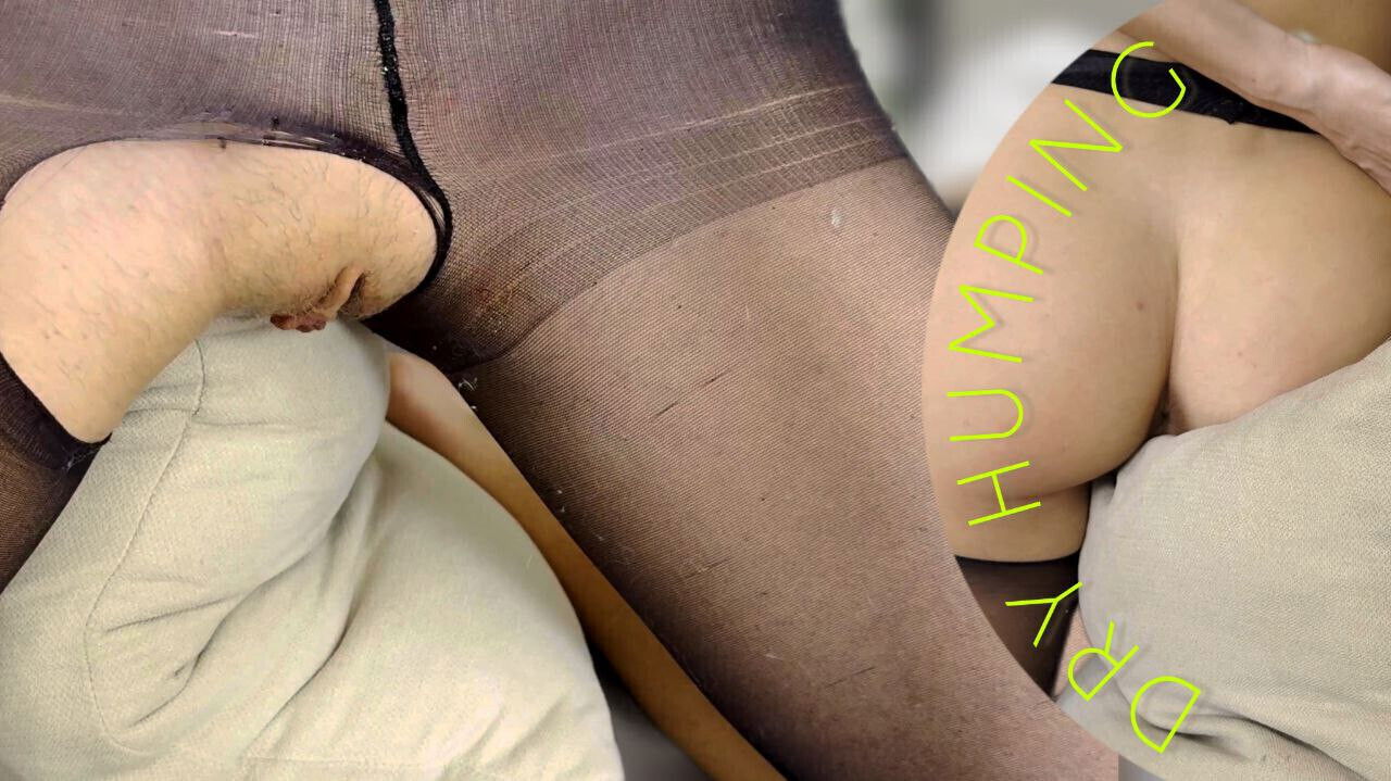 Humping pillow until with huge orgasm