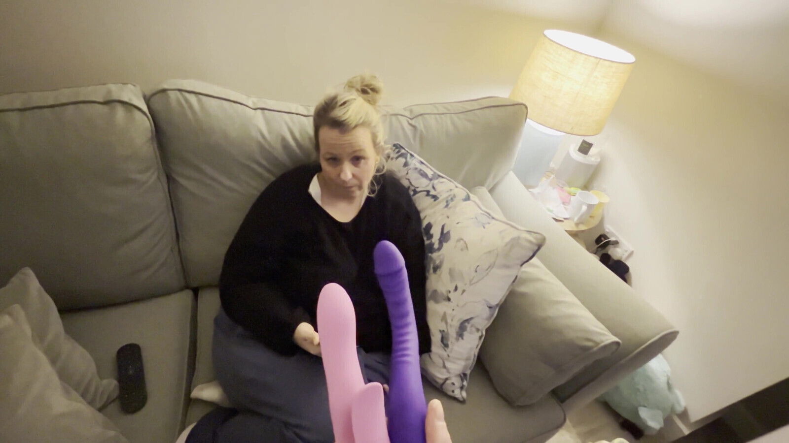 Just Stetpmom Taking Full Load After Sucking Playing with Dildo
