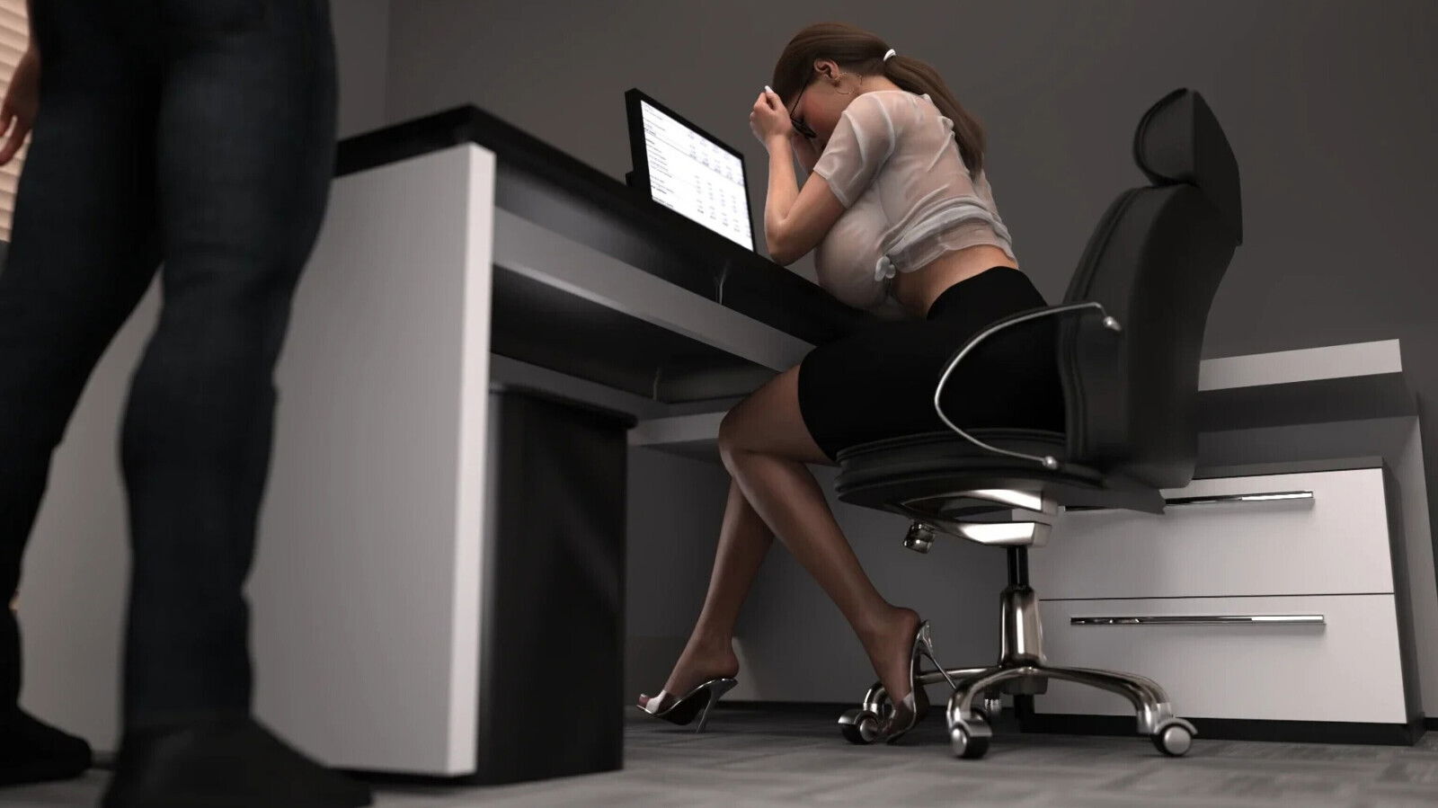 Step sister conversation with office