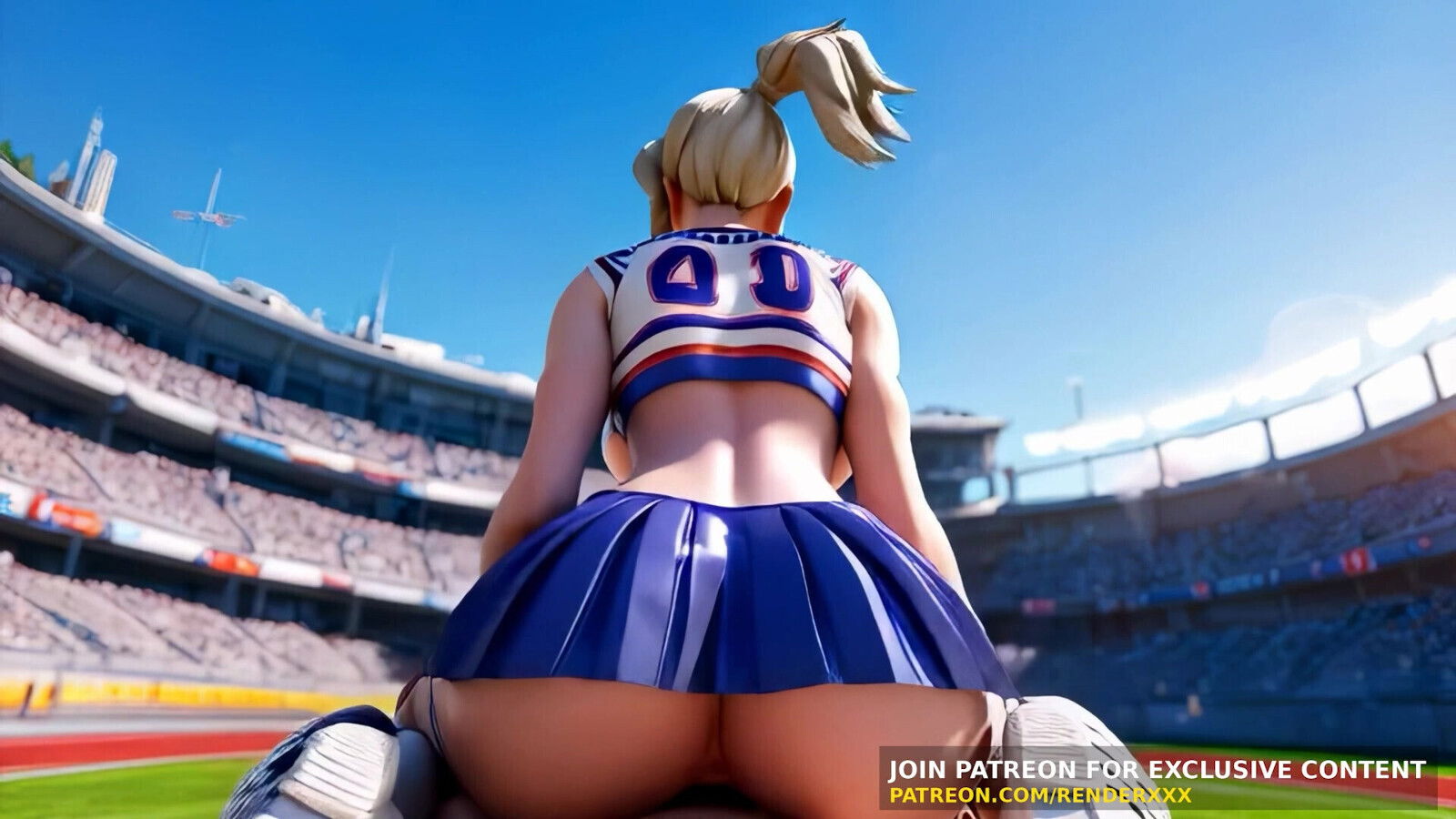 Animation Overwatch Mercy Cheerleader Uniform Fuked Football Stadium Uncensored Hentai