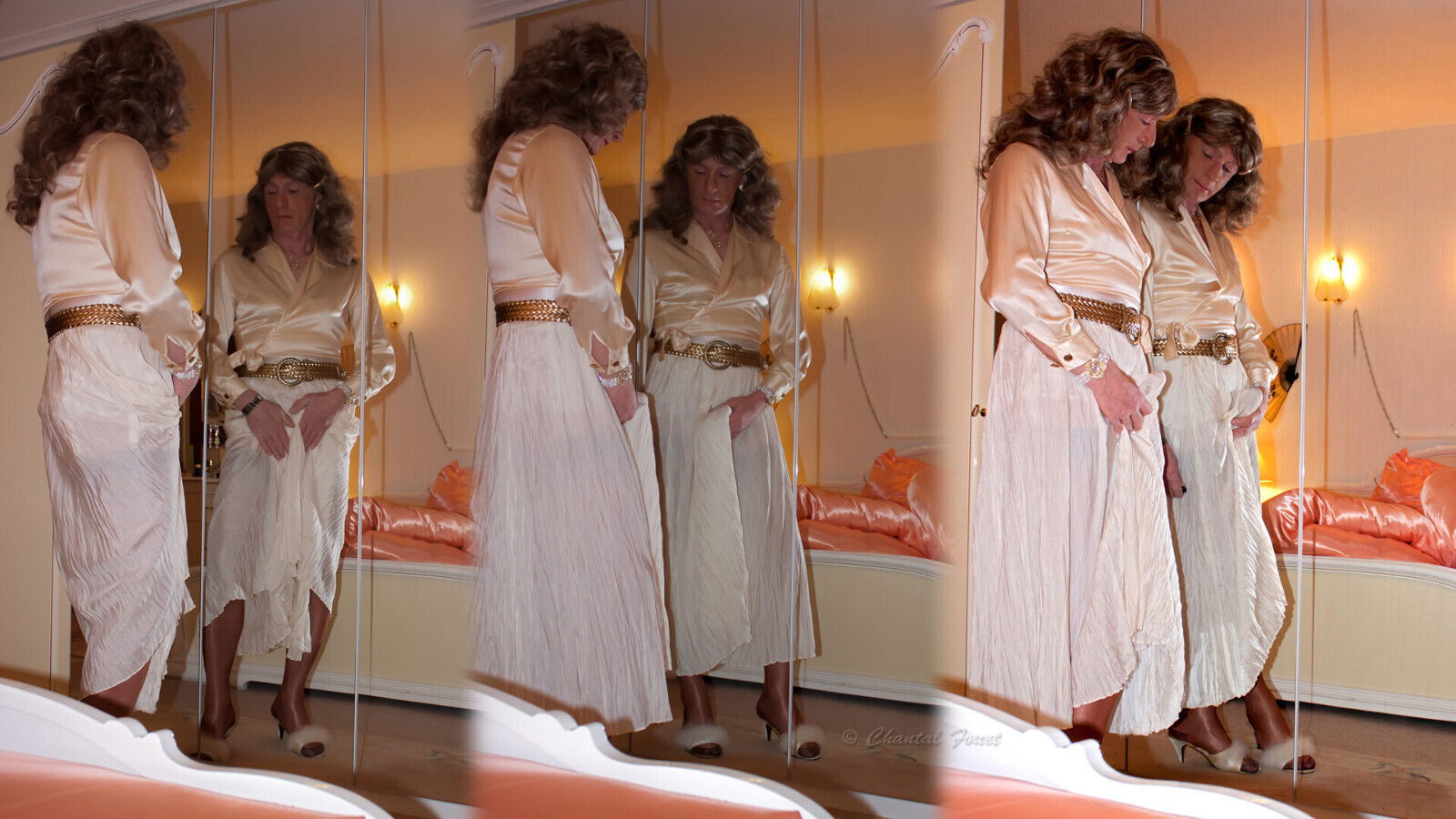 Public Posed Smooth Sheer Silk Shiny Nylon Stockings