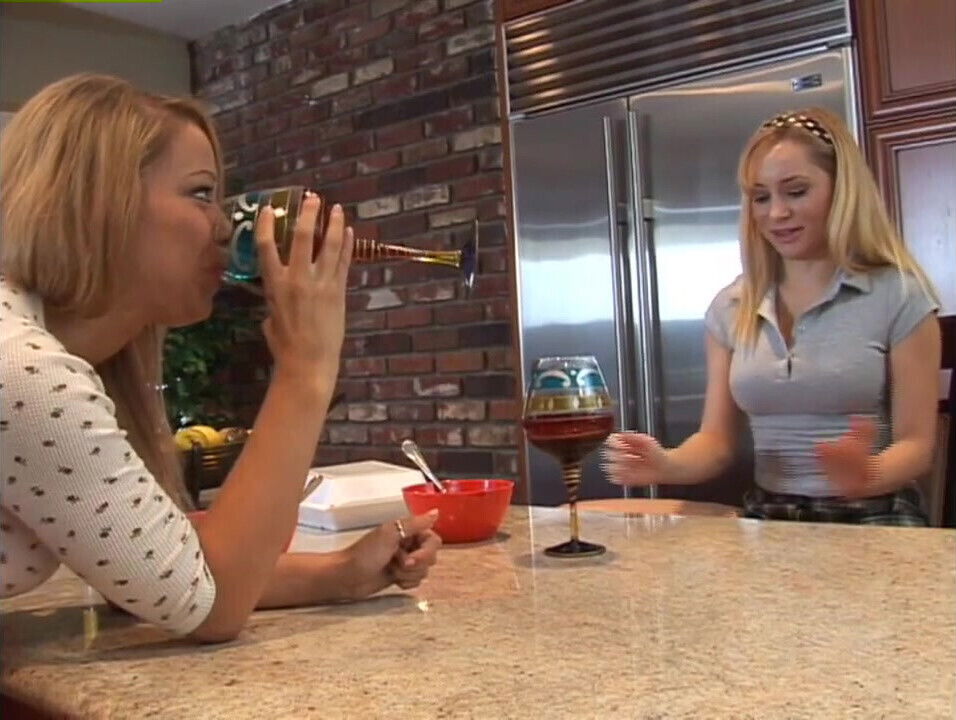 blondes explore each other's bodies kitchen