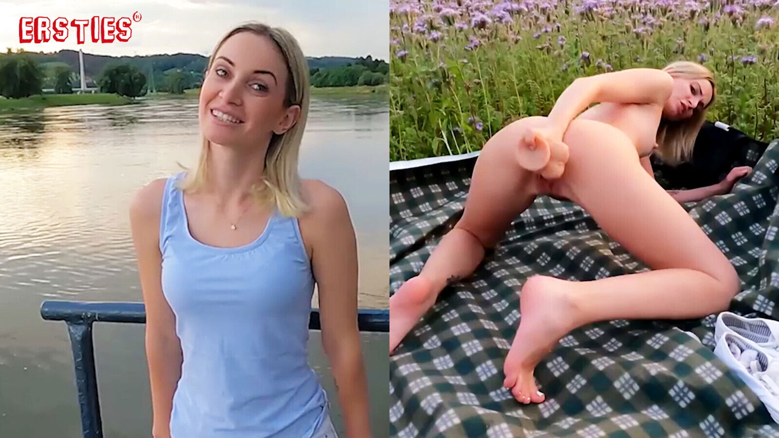 Ersties Between flowers Micky makes himself shake with dildo