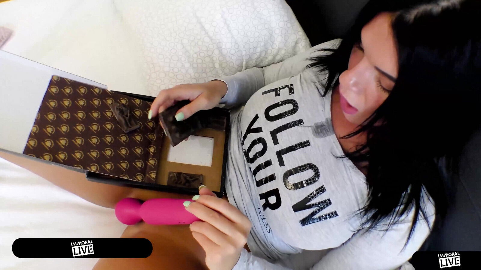 Katarina Rina Vibes Clit Dean Pounds Shaved Cunt!