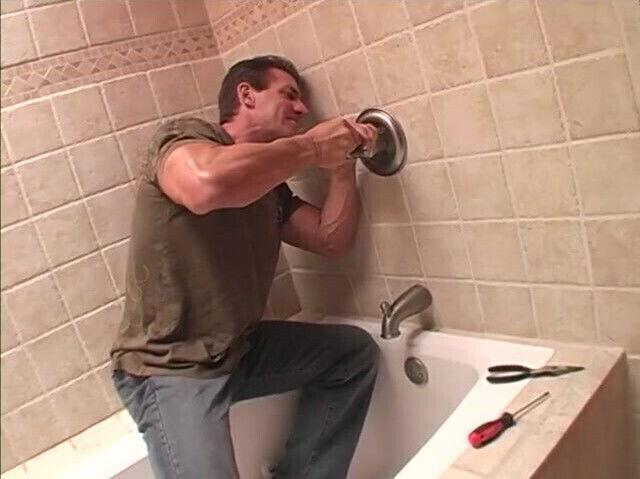 Blonde MILF with huge melons eats after fuck