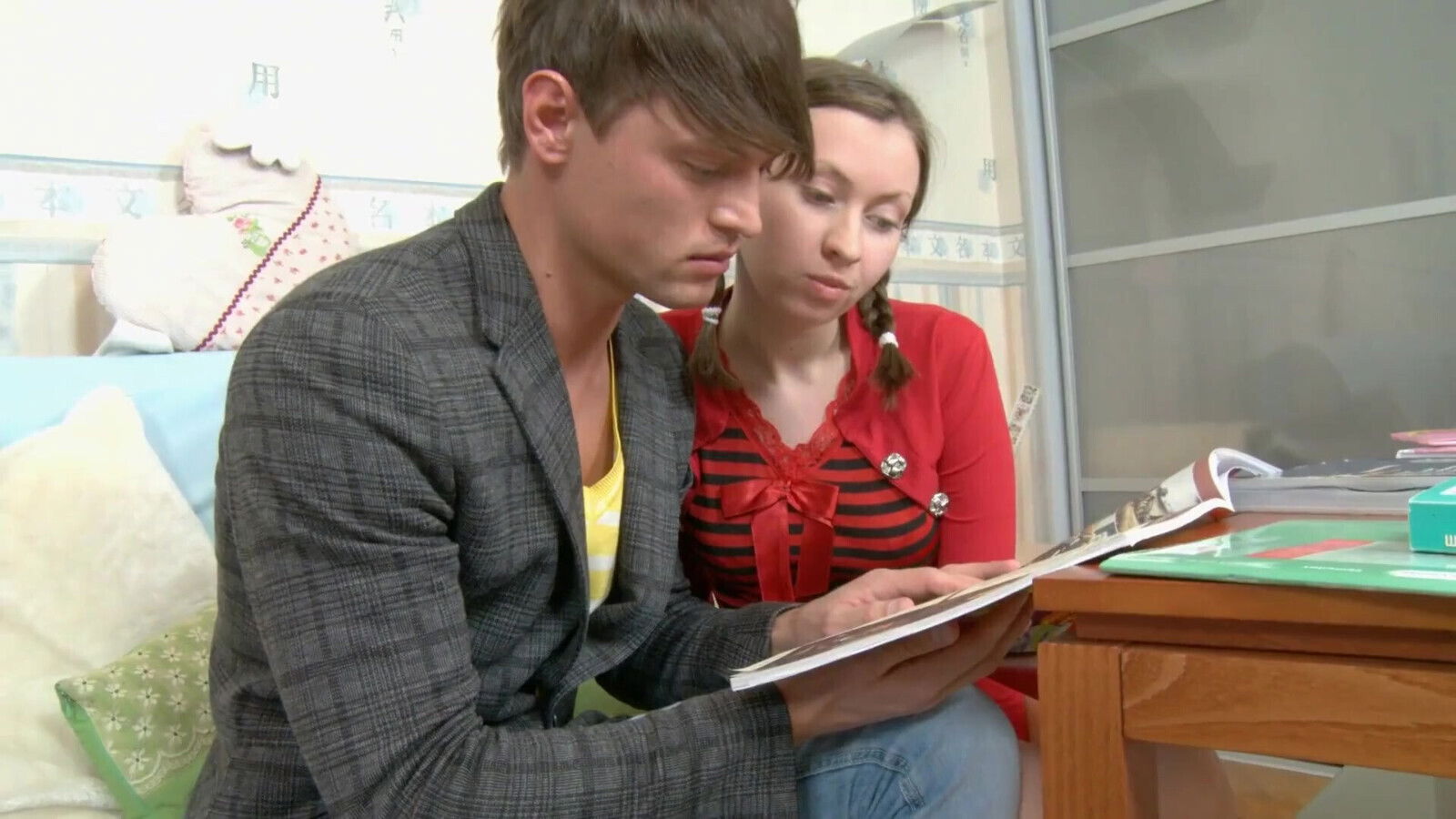 Russian teen student fits both