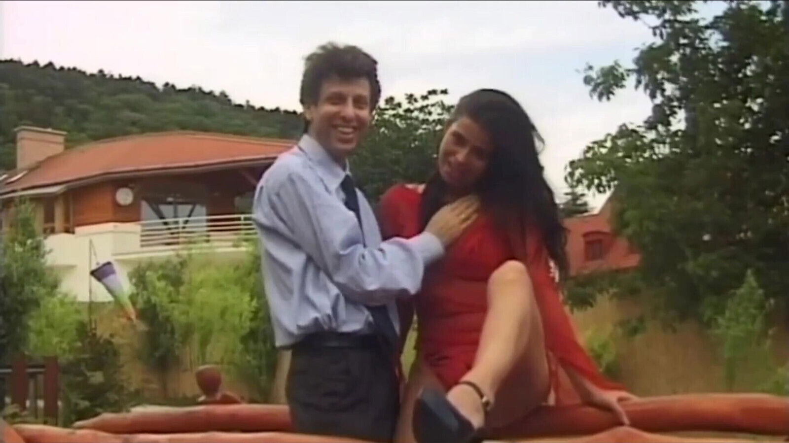 Fucked Garden Table Hard Cocks While Director Watches