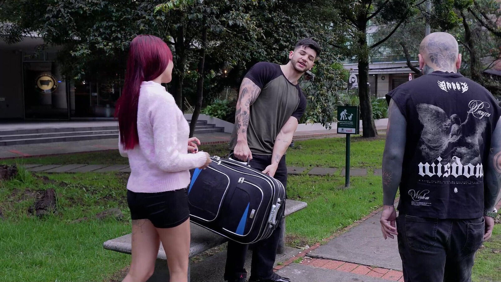 Cheating wife having threesome with neighbors, DOESN'T WANT MOAN make noise.